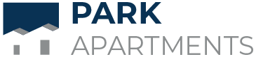 park apartments blue and gray logo